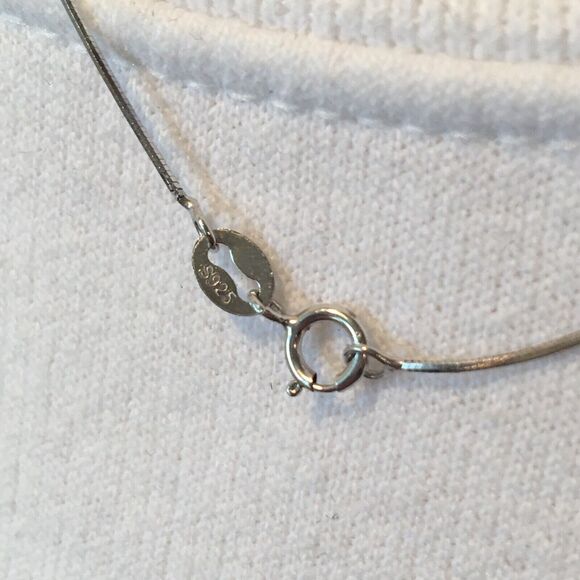 Sterling Silver Pink Sapphire Necklace Lab Created CZ Heart Pendant Snake Chain - Picture 7 of 16